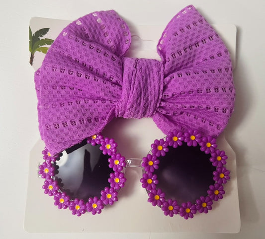 Flower Sunnies bow set